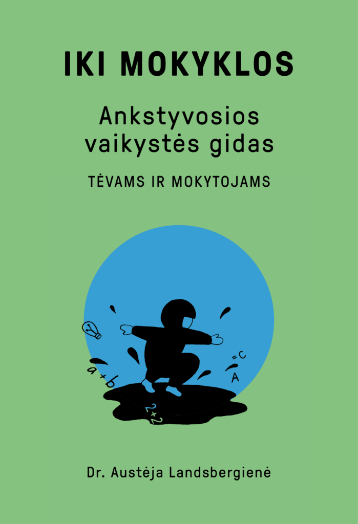 Viršelio dailininkė Eglė Marija Ažubalytė. Viršelis švelniai žalios spalvos, o jo centre – dangaus mėlynumo apskritimas. Šiame apskritime juodu tušu nupieštas nugara į skaitytoją nusisukęs ir balon išskėstomis į šonus rankomis šokantis vaikas. Iš balos tyška ne tik purslai, bet ir skaičiai 2+2, raidės a+b=c, elektros lemputė. Šia iliustracija siekiama parodyti, jog ikimokykliniame amžiuje vaikas mokosi žaisdamas: svarbu, jog žaidimas ugdytų, atneštų pažinimo džiaugsmą, žinių. Virš piešinio, pačiame viršelio viršuje, didžiosiomis juodomis raidėmis užrašyta „Iki mokyklos“, žemiau smulkesniu šriftu paantraštė: „Ankstyvosios vaikystės gidas“. Dar žemiau užrašas: „Tėvams ir mokytojams“. Autorės vardas, pavardė atvaizduojami viršelio apačioje, po mėlyname apskritime esančiu piešiniu.